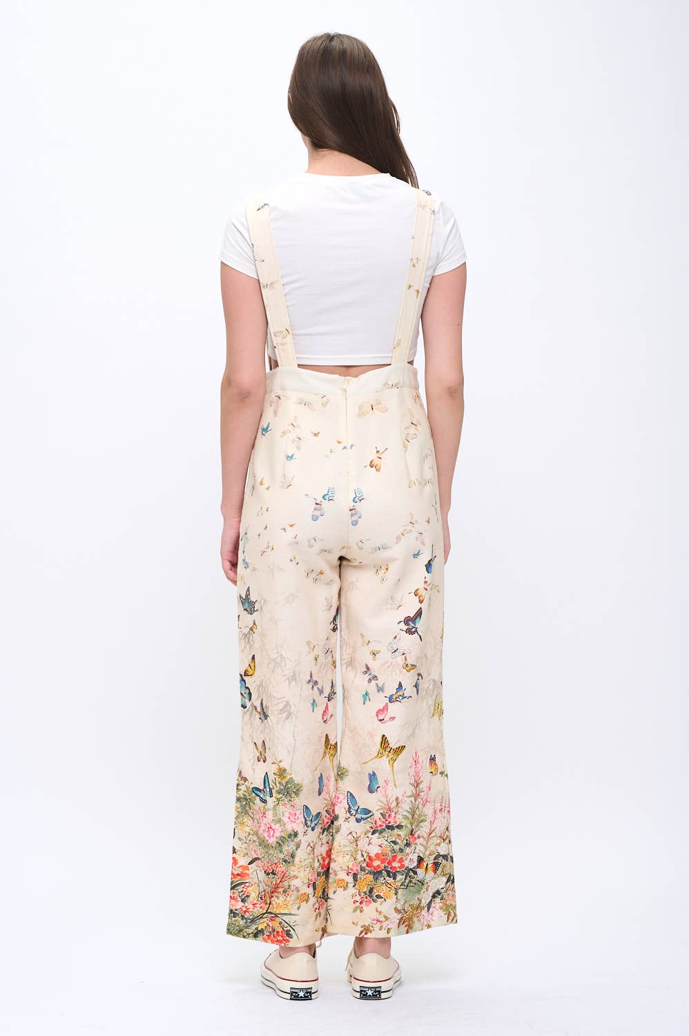 Butterfly Garden Cream Overalls