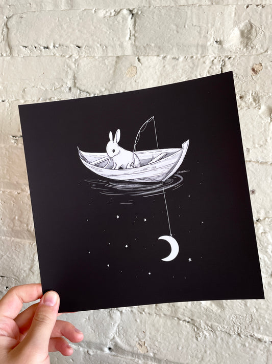 "Dream Vessel" Bunny in a Boat Art Print - Joanna Garcia Art