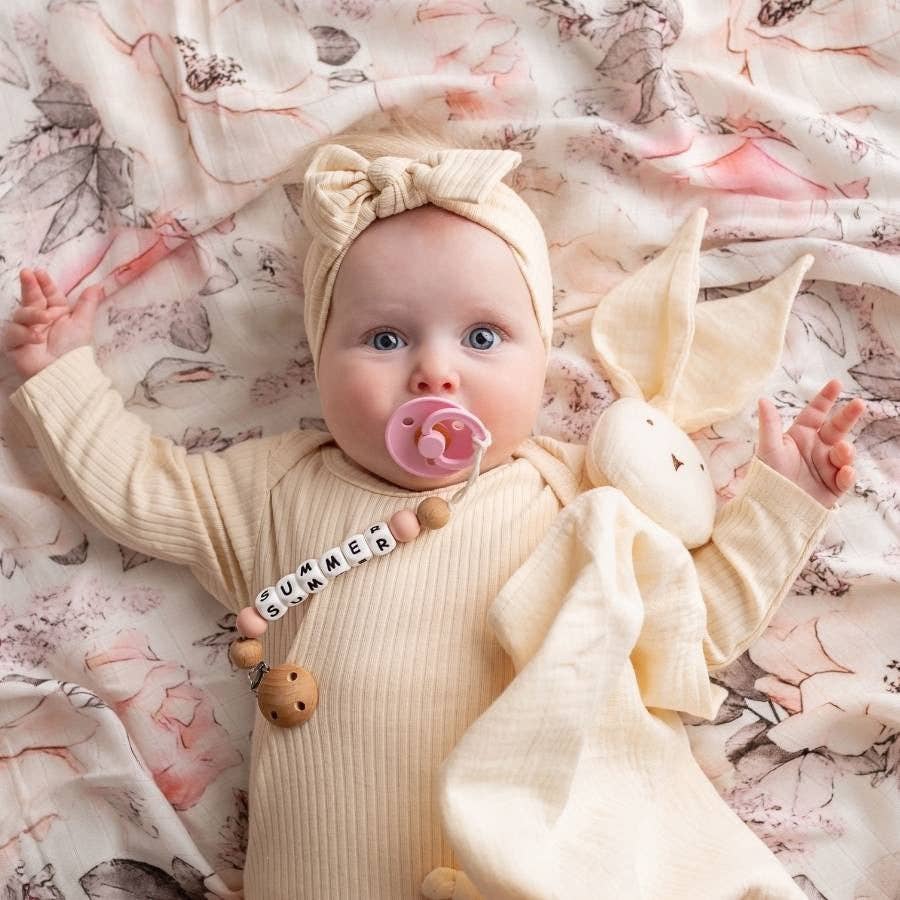 Bunny Muslin Baby Comforter - Fern