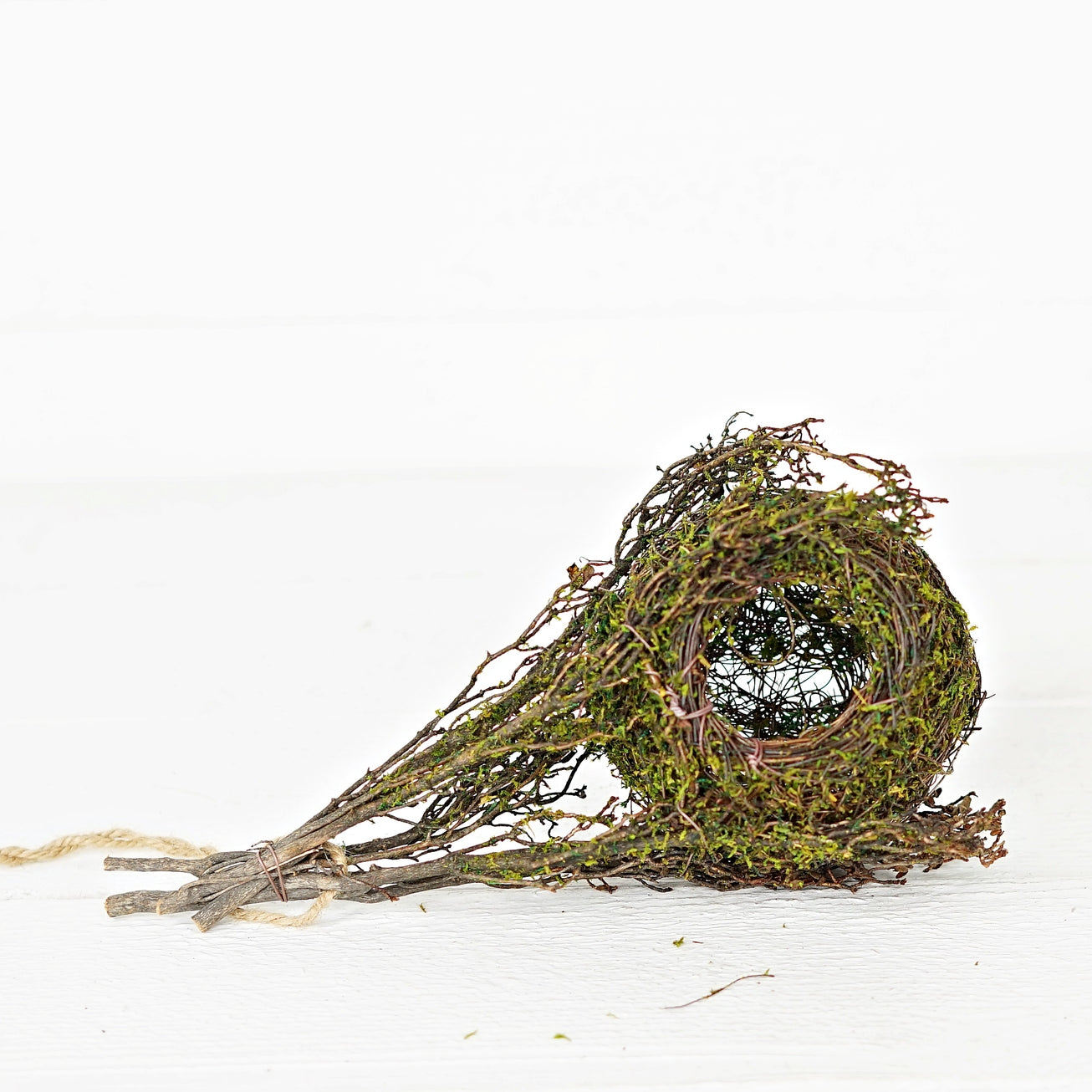 Twig and Moss Ball Decorative Birdhouse