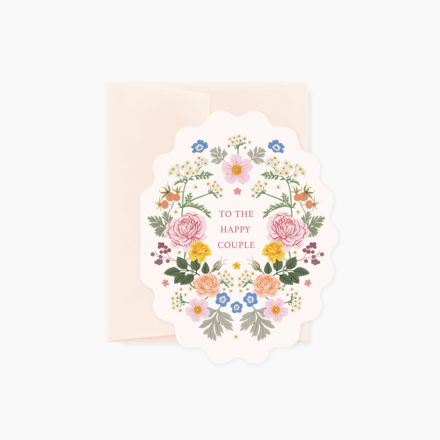 Happy Couple Floral Garland Card