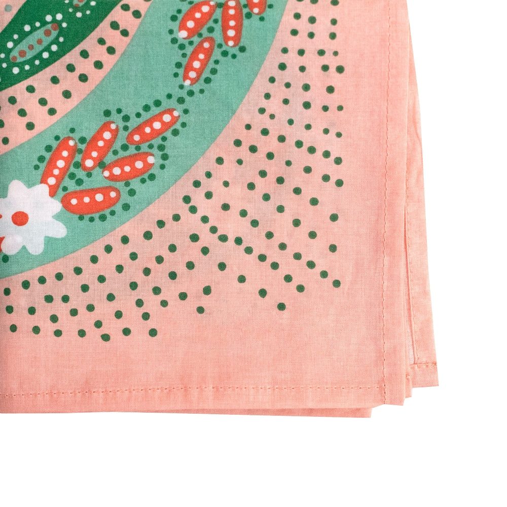 Pink & Green Snakes Bandana - 22"