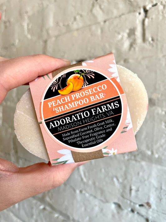 Peach Prosecco Goat Milk Shampoo Bar - Adoratio Farms