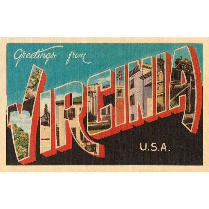 Teal + Red Virginia Vintage Magnet