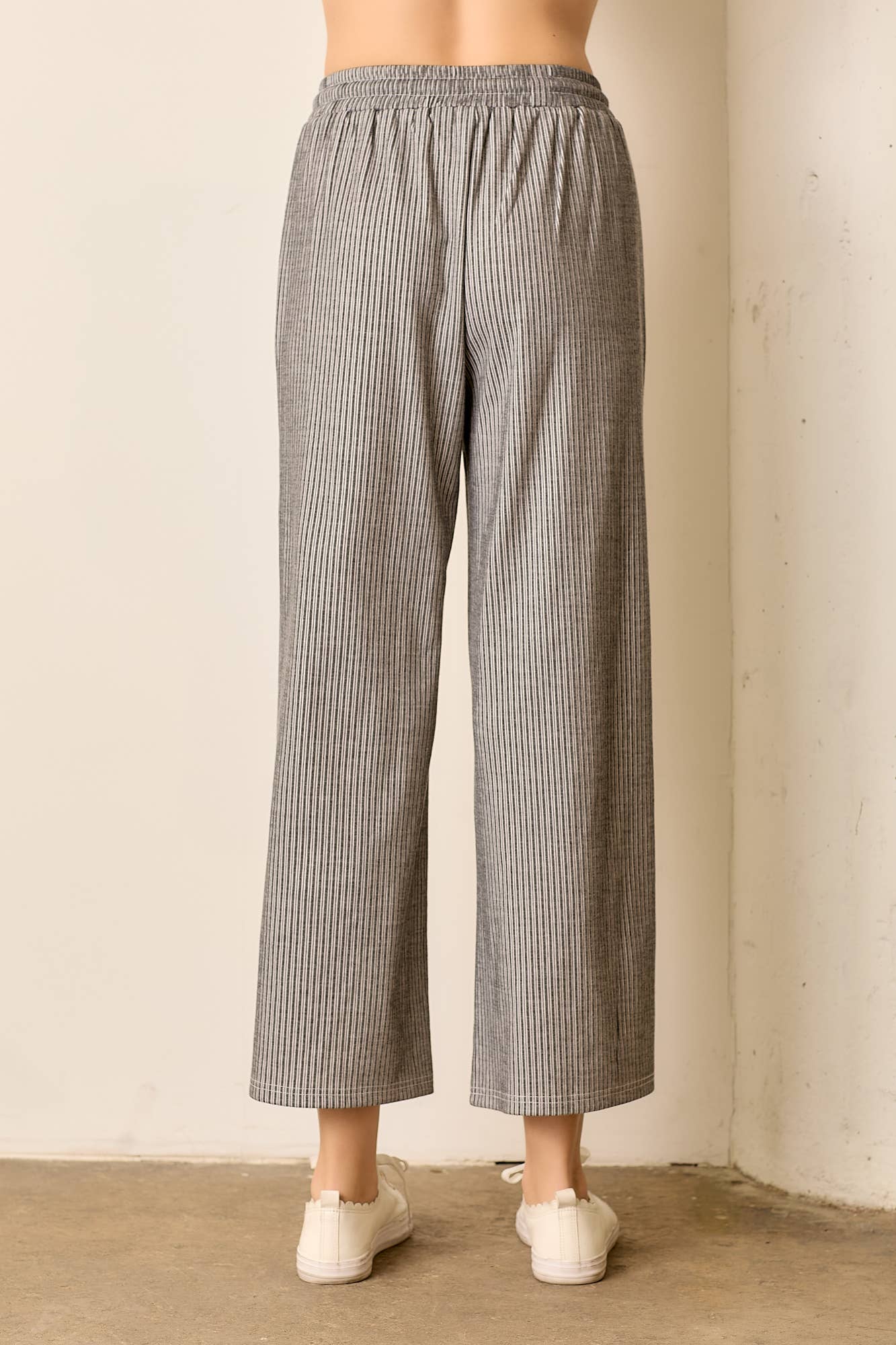 Charcoal Chic Ribbed Pants