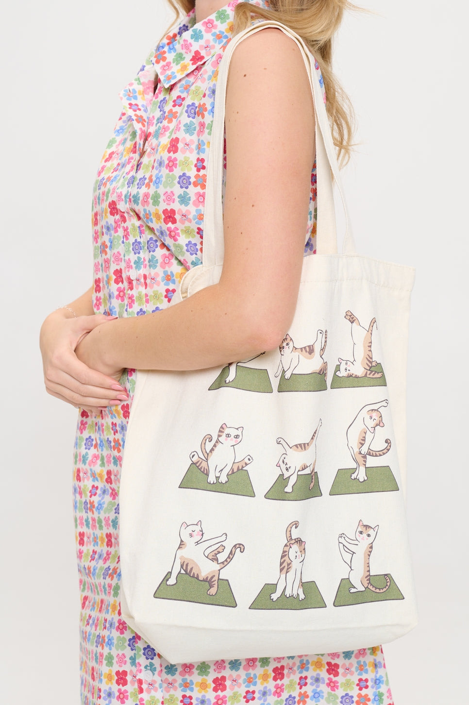 Cat Yoga Canvas Tote Bag