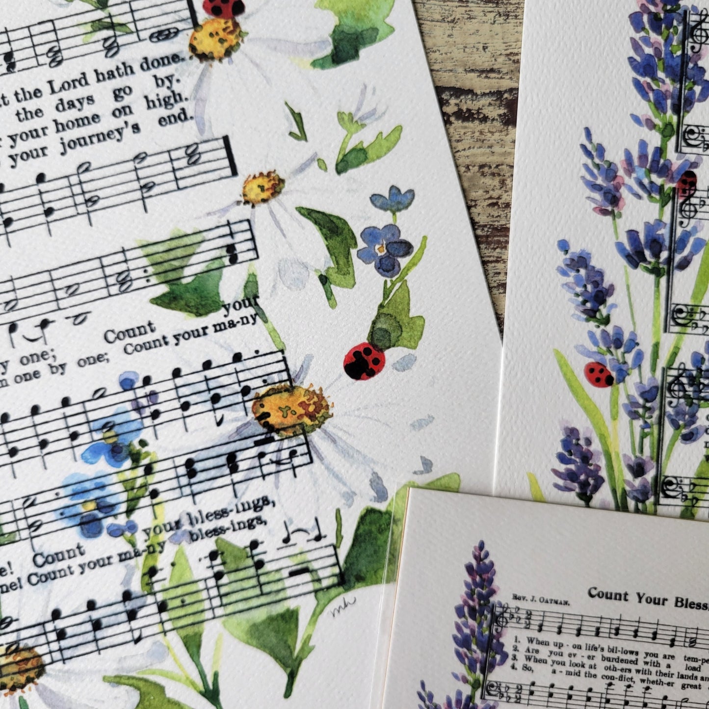 "Count Your Blessings" Floral Hymn Print - Marydean Draws