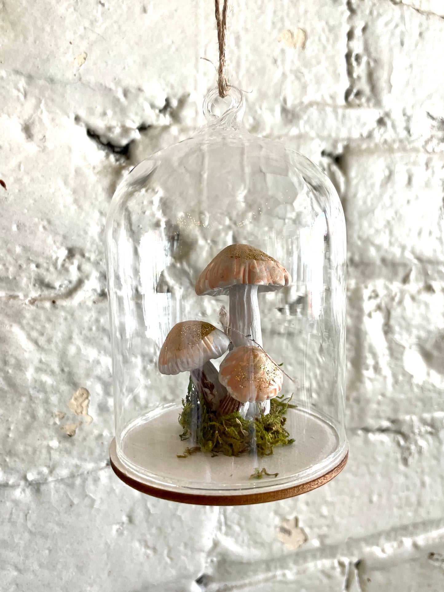 Glass Terrarium Mushroom Ornament