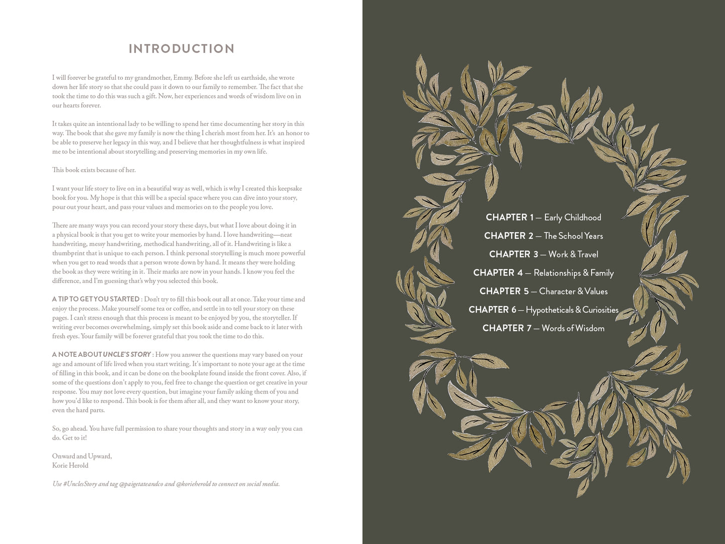 Uncle's Story Linen Guided Journal