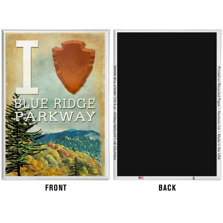 I Heart Blue Ridge Parkway Arrowhead Magnet