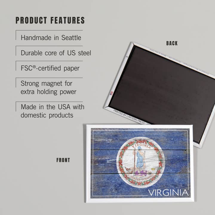 Rustic Virginia Flag Magnet