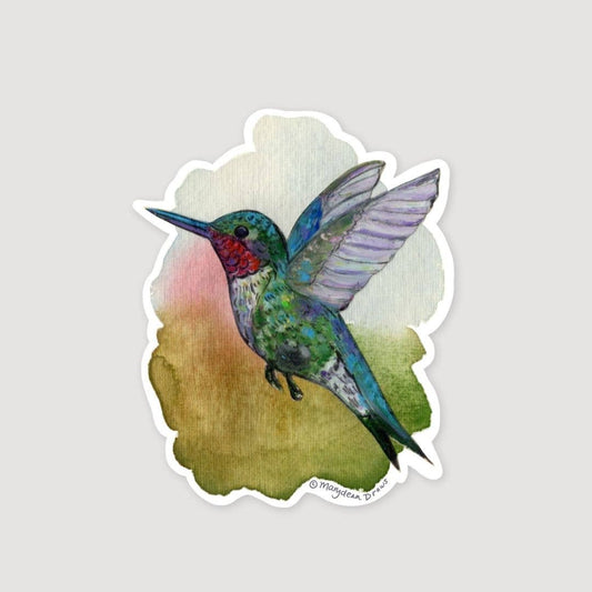 Marydean Draws Sticker - "Ruby-Throated Hummingbird"