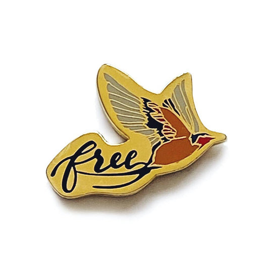 "Free" Bird in Flight Enamel Pin