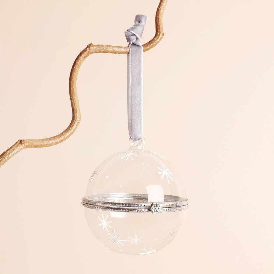 Christmas Star Clear Glass Opening Bauble