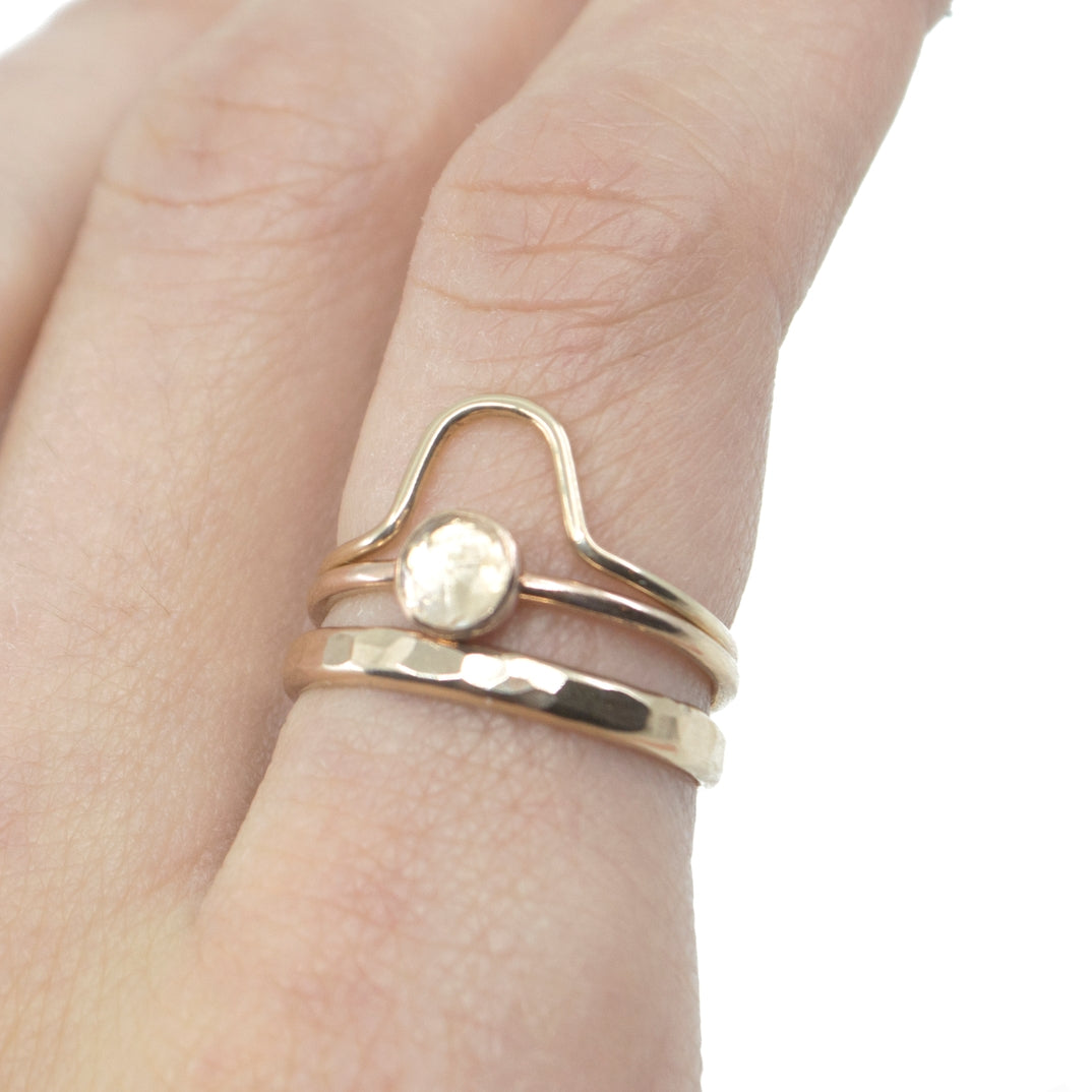 PREORDER - Thick Hammered Stackable Gold Ring
