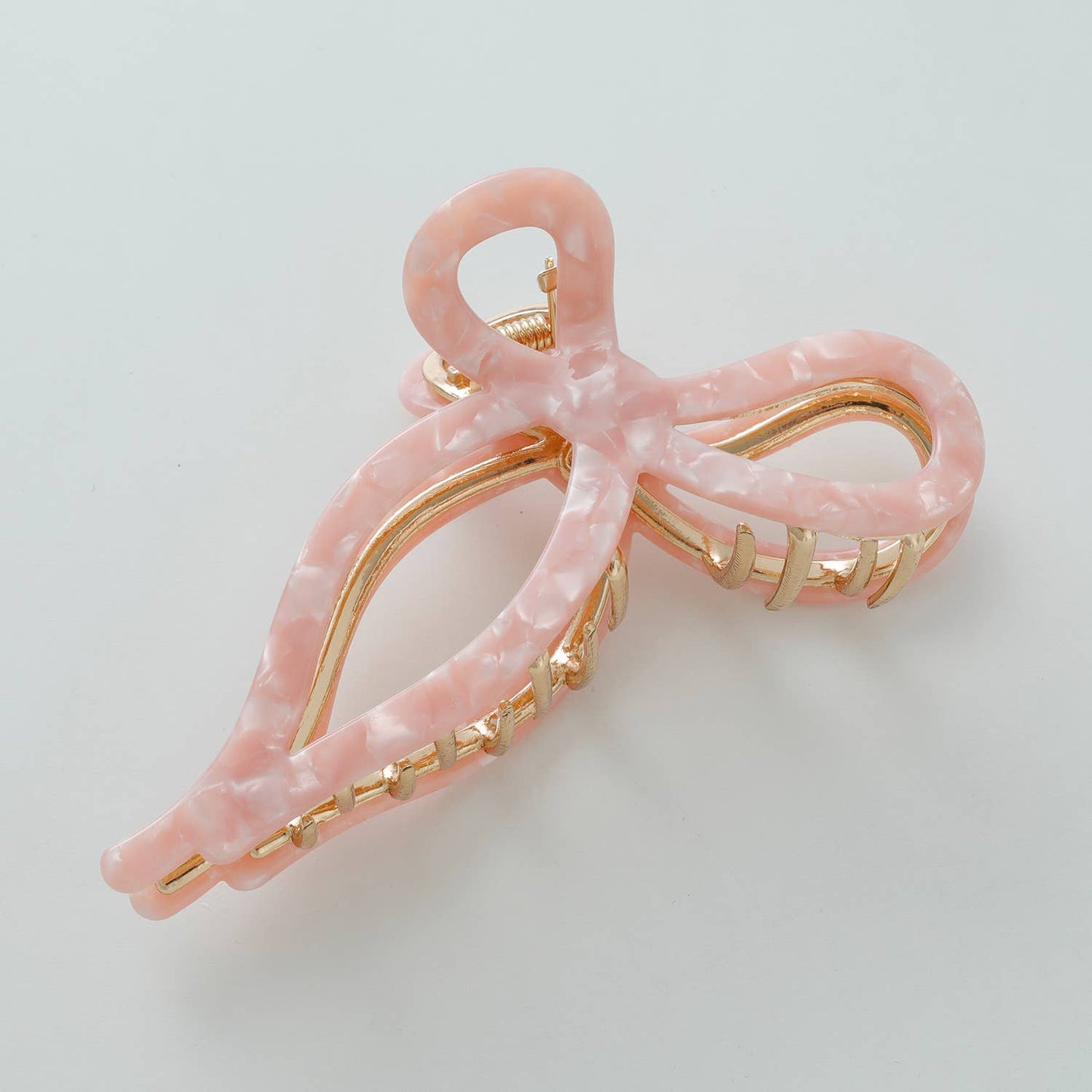 Sabrina Rosé Bow Claw Clip