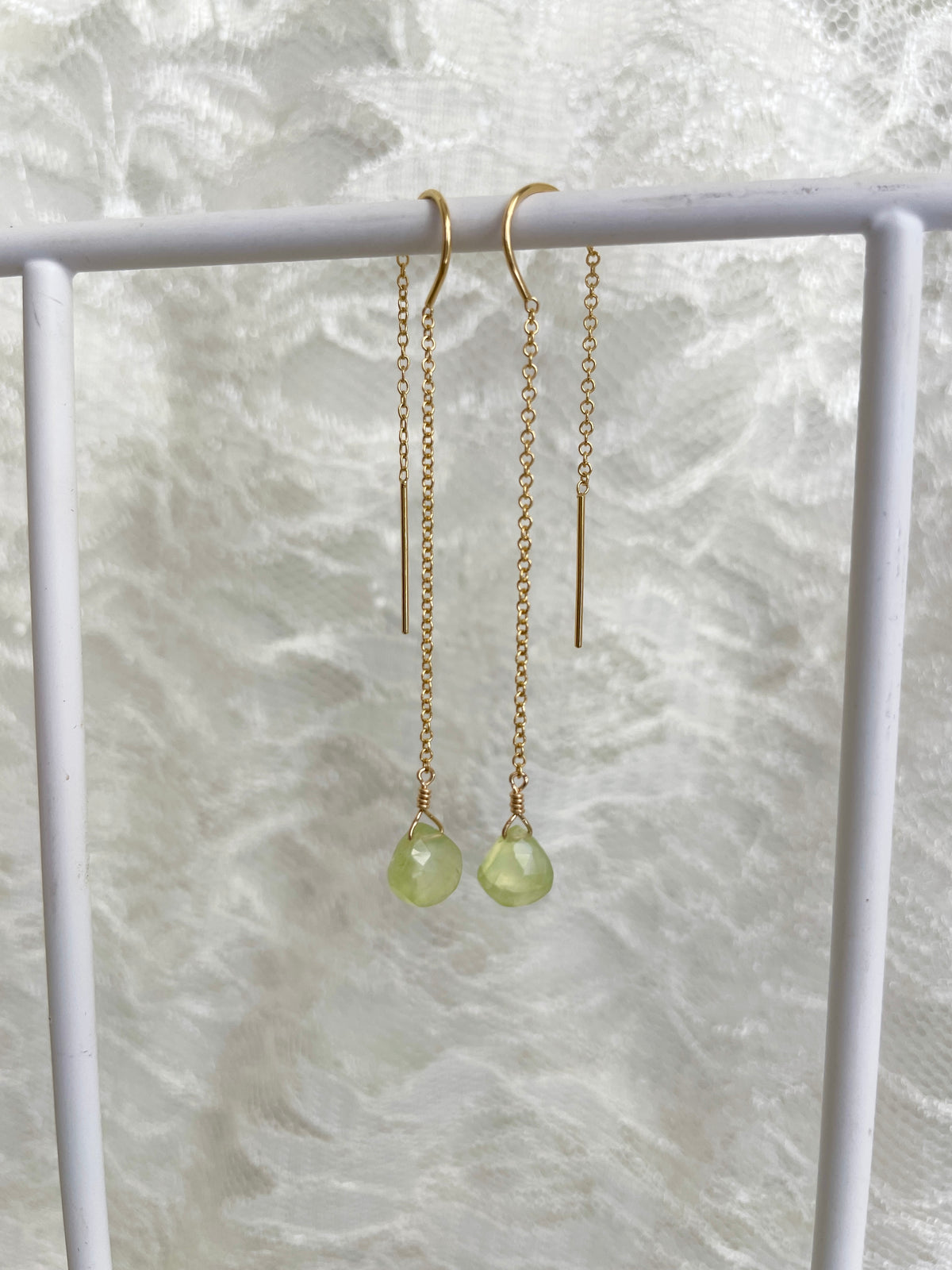 Touch of Earth Stone Threader Earrings