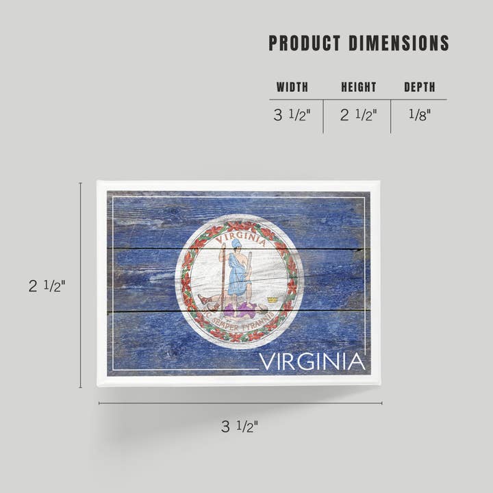 Rustic Virginia Flag Magnet