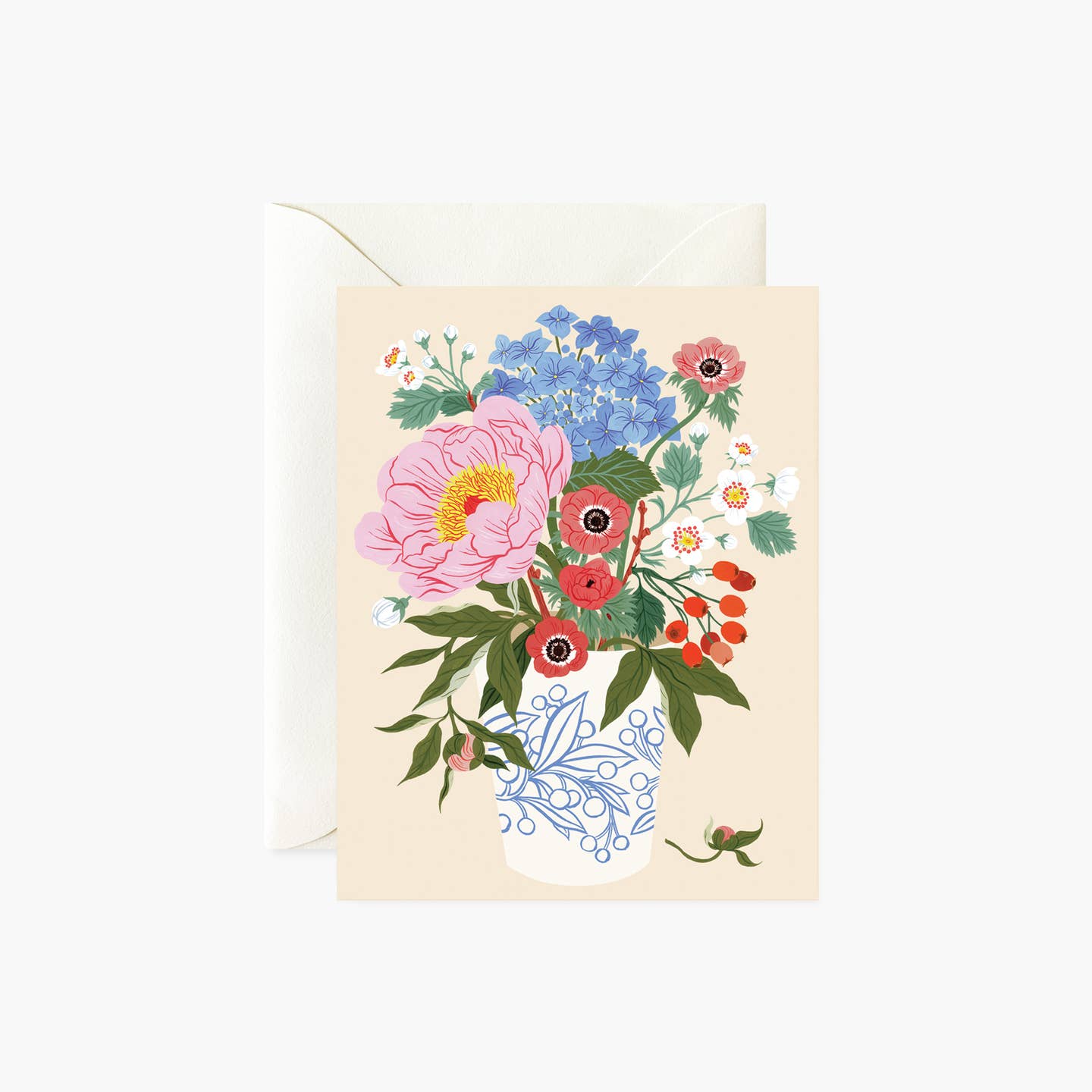 Cream Garden Vase All-Occasion Greeting Card