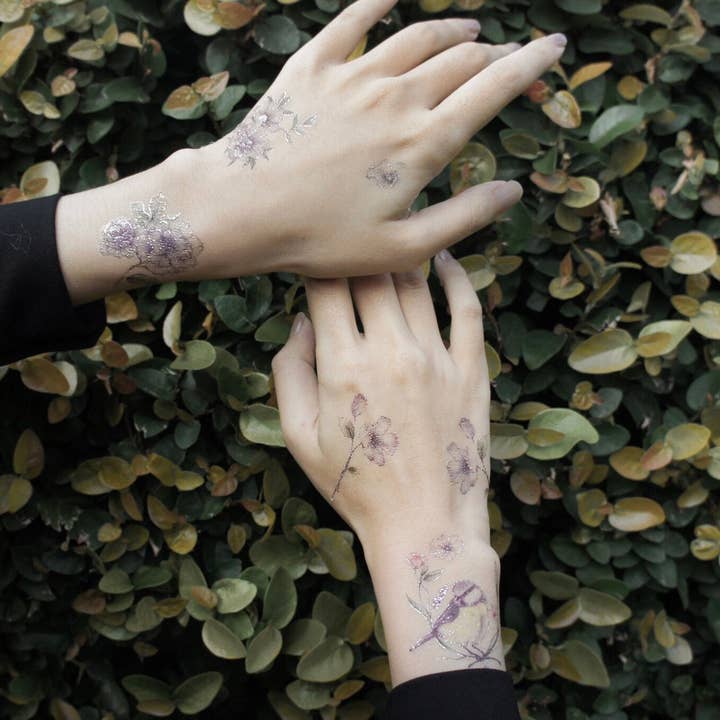 Blue Tit Chickadee Temporary Tattoos