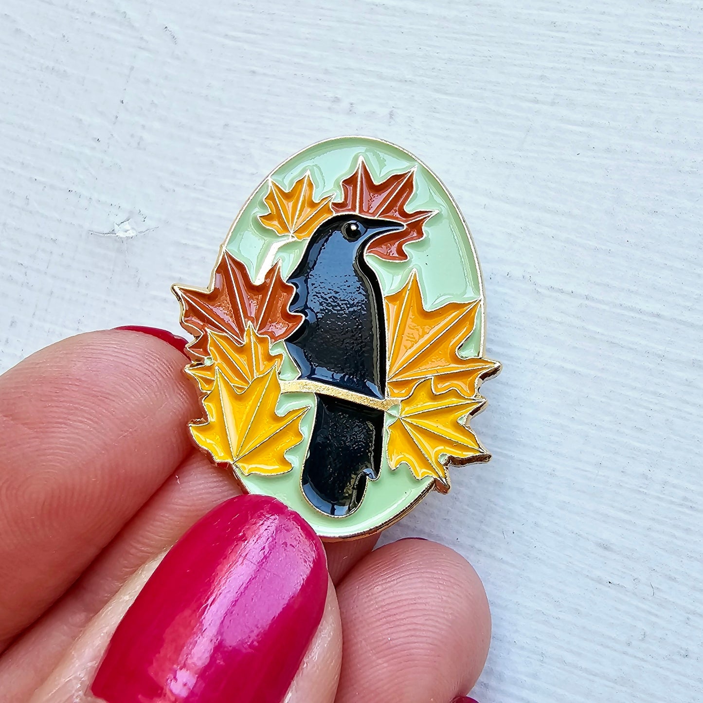 Autumn Crow Needle Minder Magnet