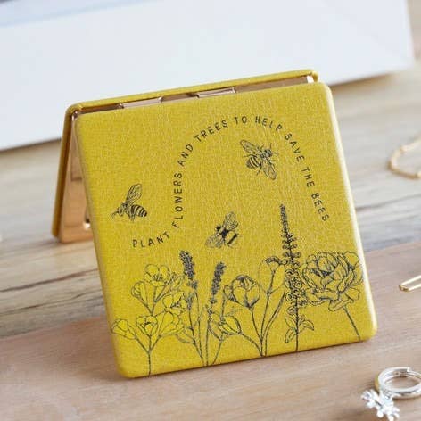 Bee and Flower Compact Mirror