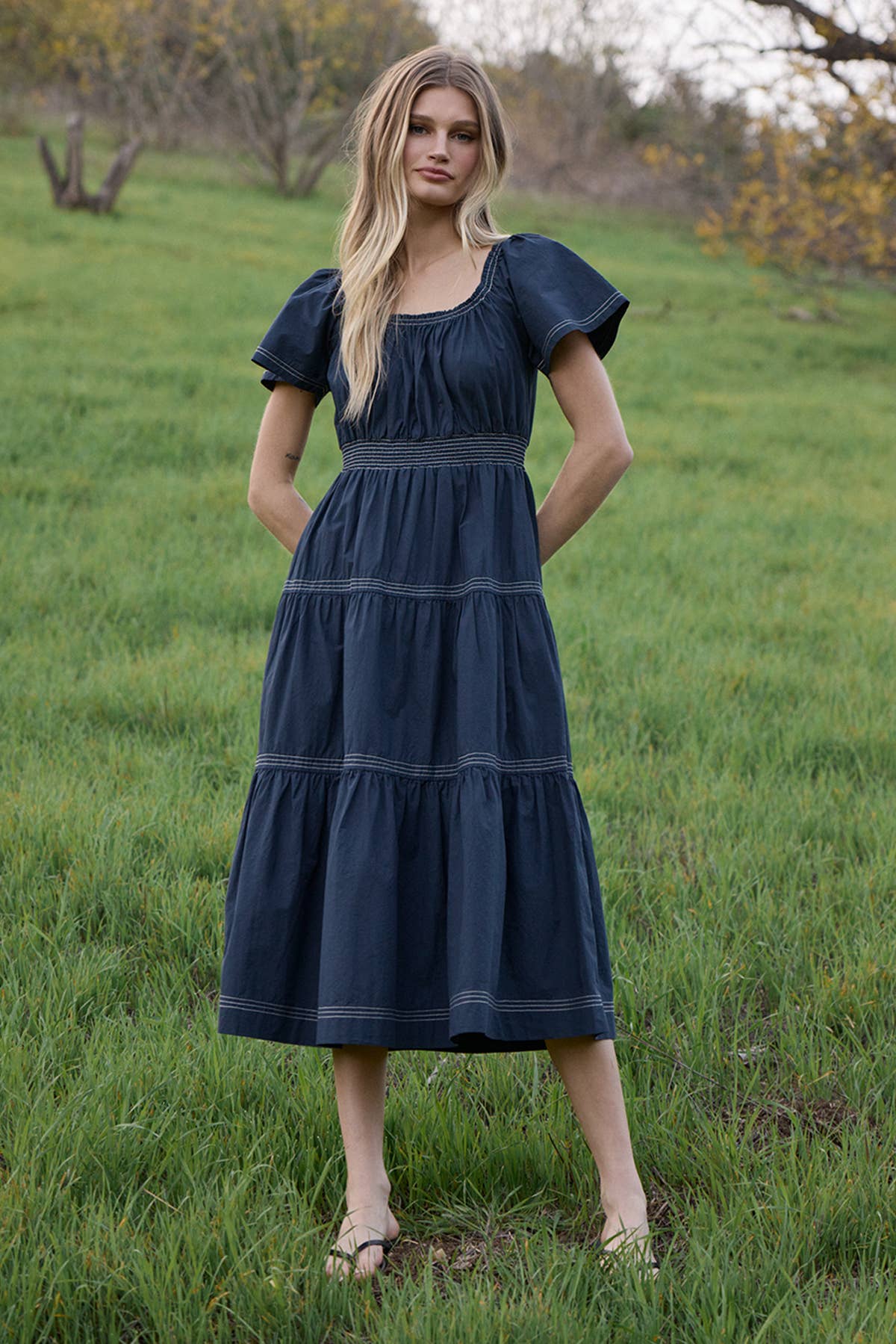 Tatum Smocked Waist Midi Dress