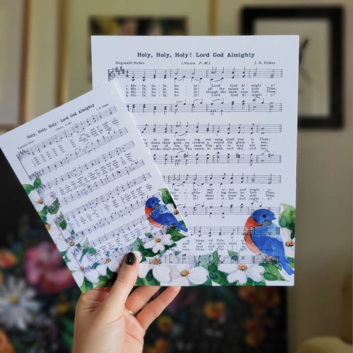 "Holy, Holy, Holy" Floral Hymn Print - Marydean Draws