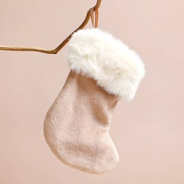 Pink Velvet Stocking Ornament