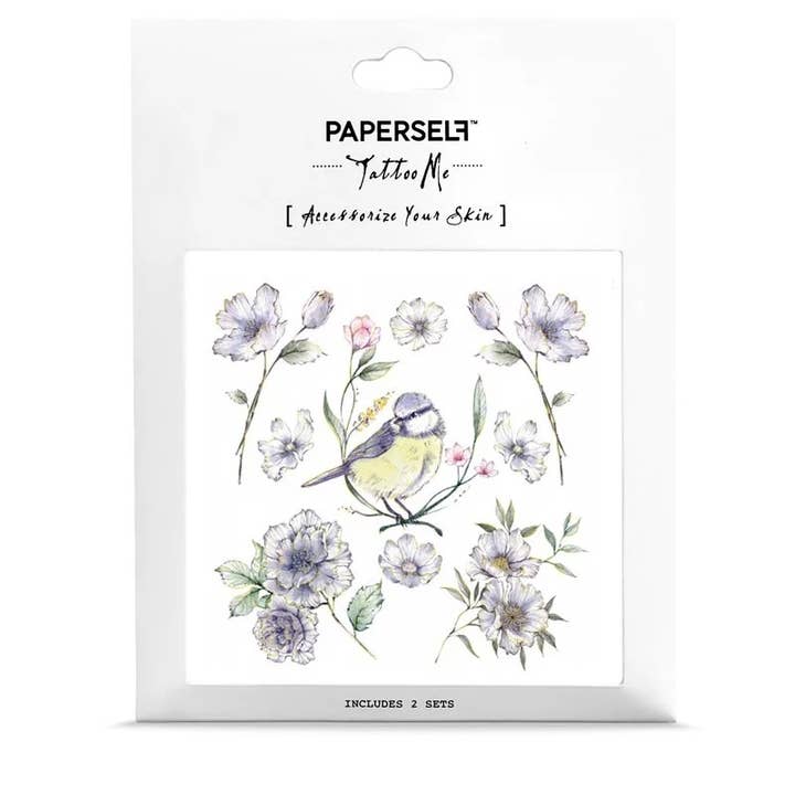Blue Tit Chickadee Temporary Tattoos