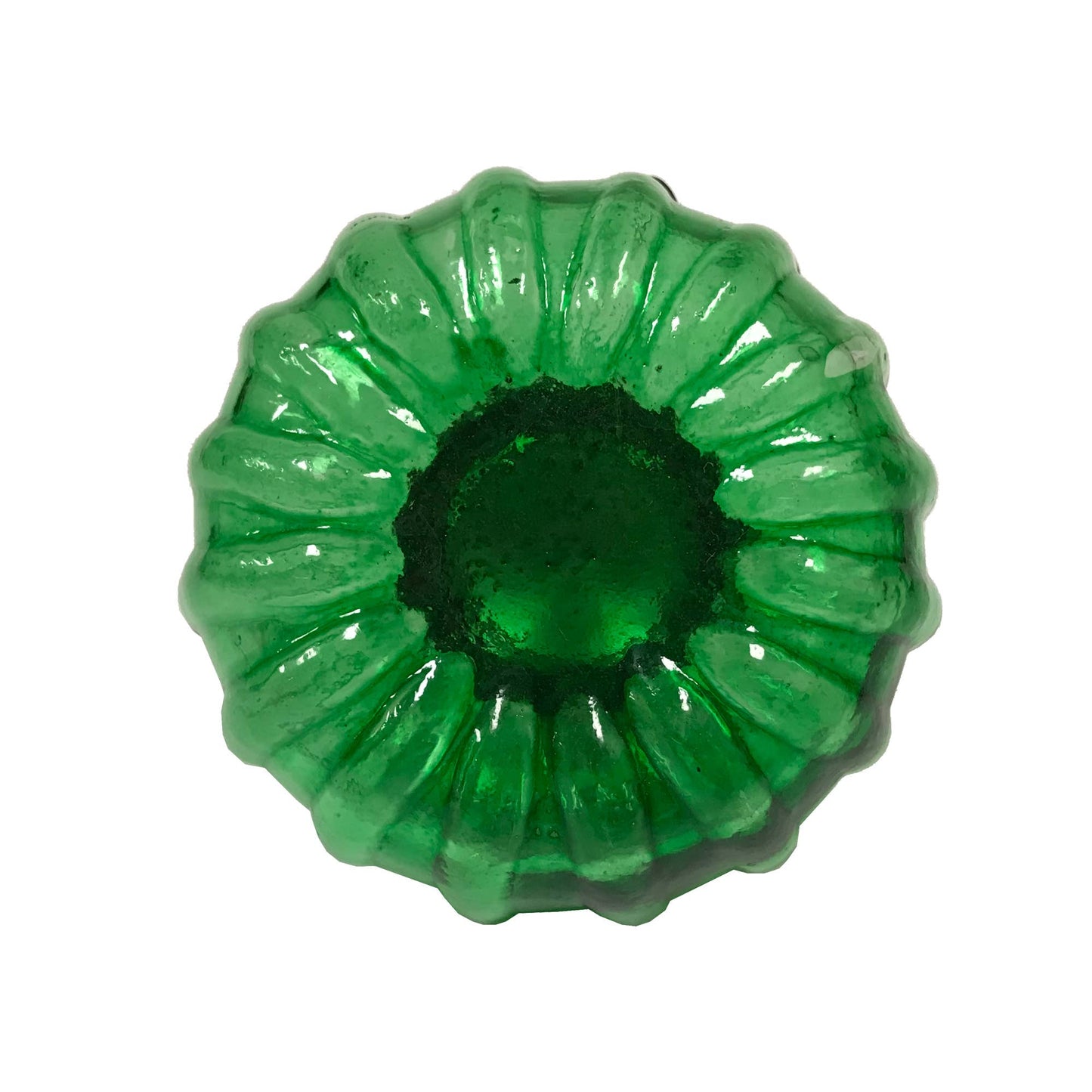 Green Swirl Glass Inkwell