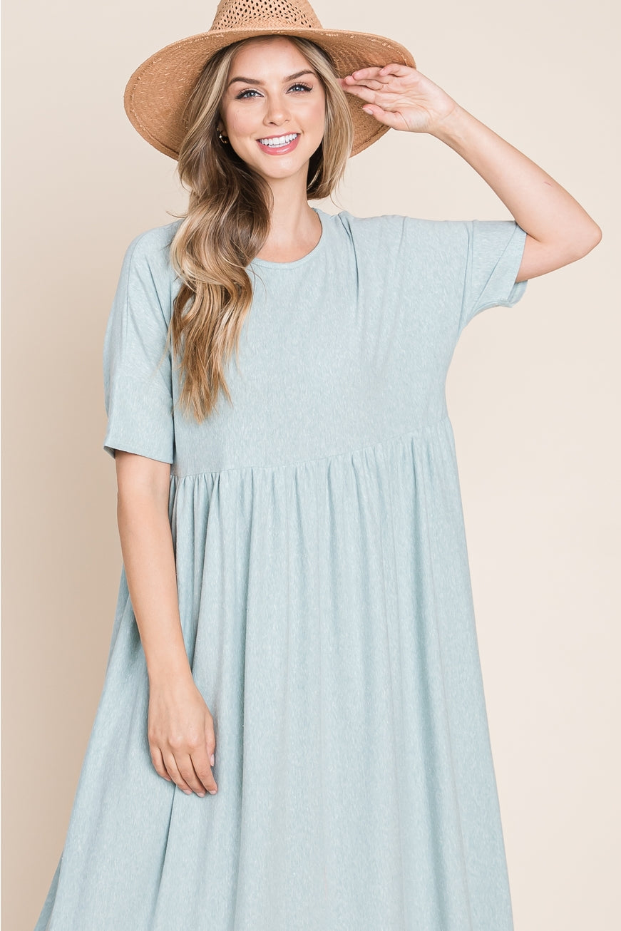 Feelin' Breezy T-Shirt Maxi Dress - Mint