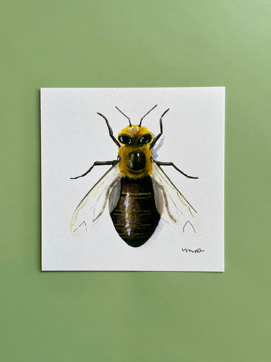 Drone Bee Square Print - Megan Davies Art