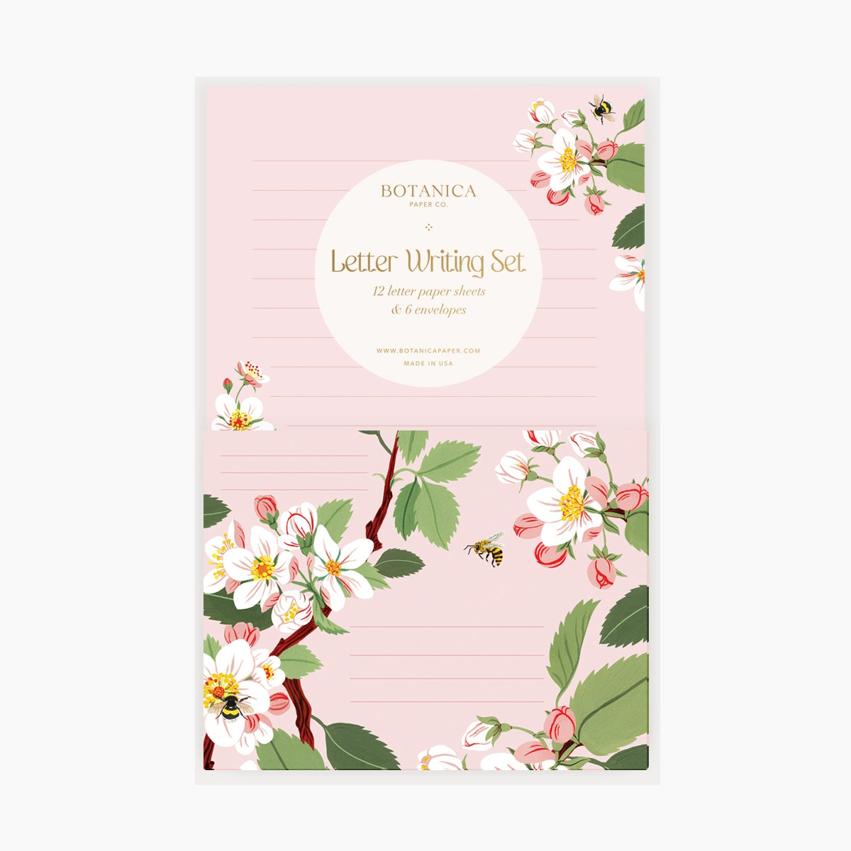 Botanical Letter Writing Set - Apple Blossom
