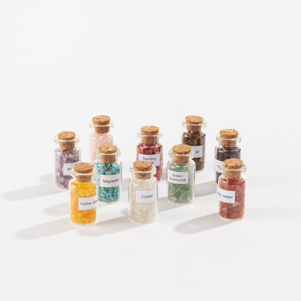 Mini Rock and Gem Corked Bottles