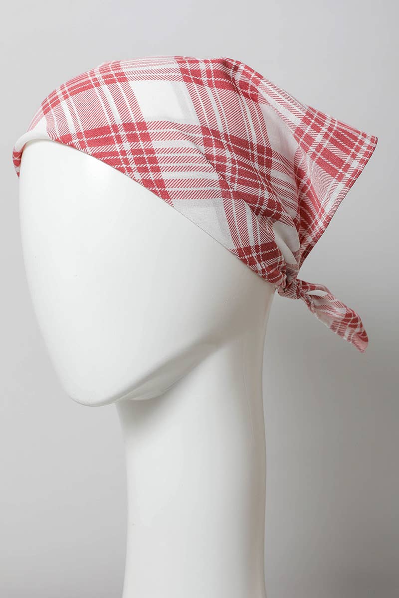Plaid Triangle Head Scarf
