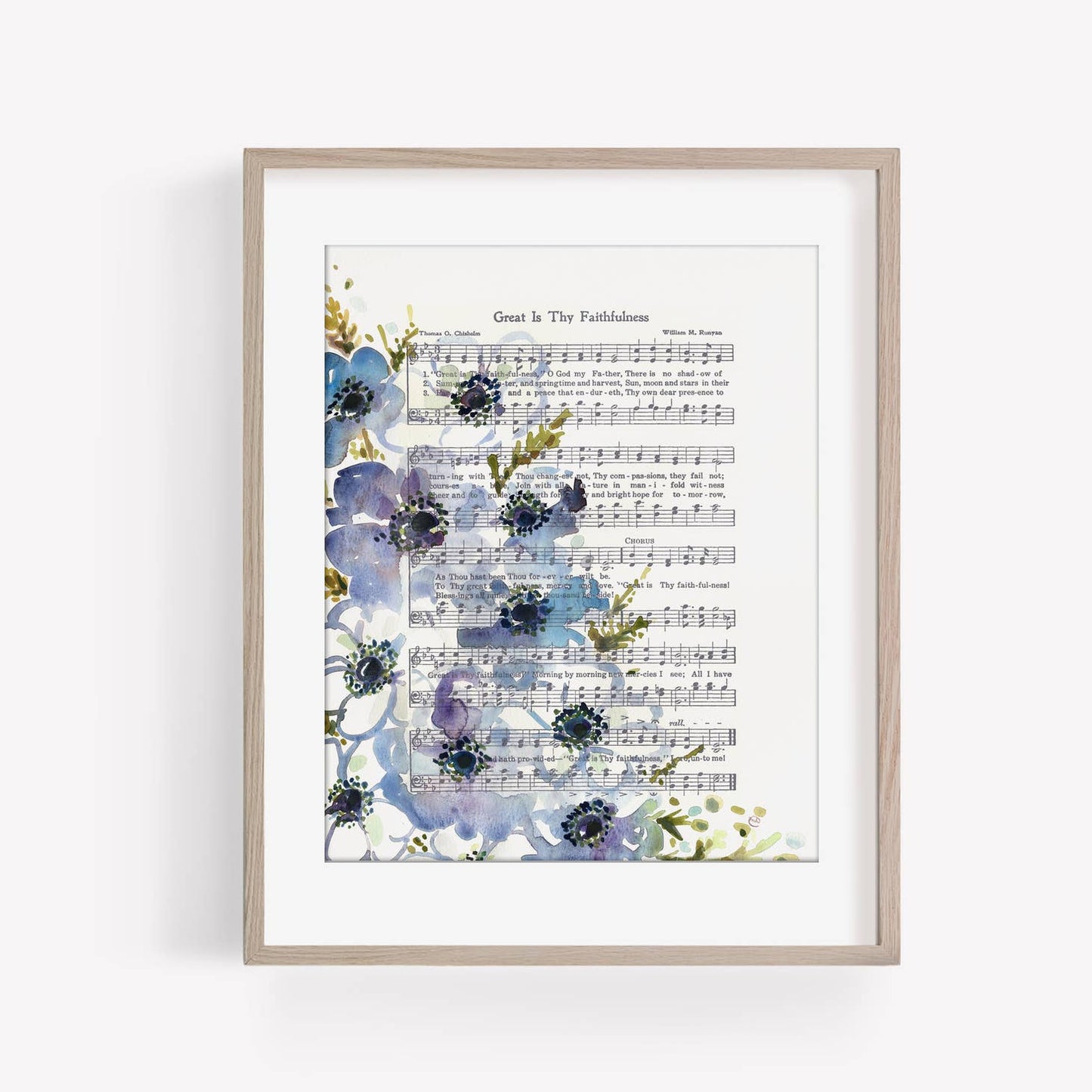 “Great Is Thy Faithfulness" Floral Hymn Print - Marydean Draws