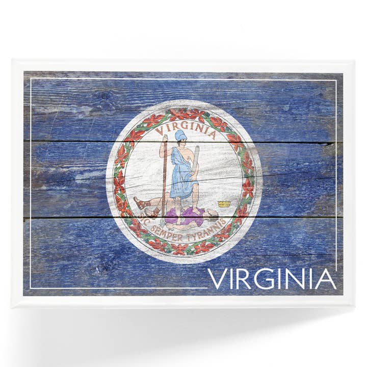 Rustic Virginia Flag Magnet