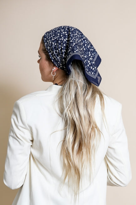 Navy Flower Field Bandana