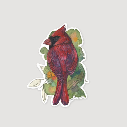 Marydean Draws Sticker - "Curious Cardinal"