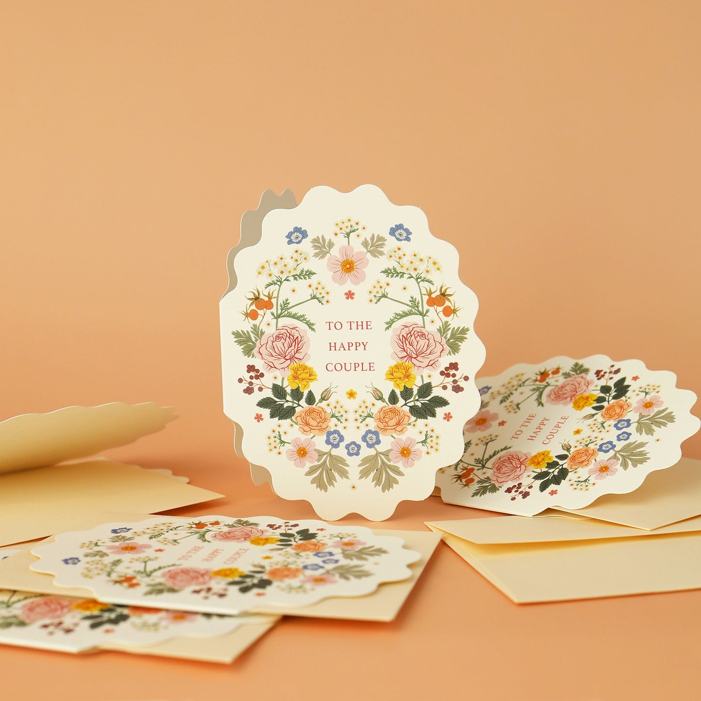 Happy Couple Floral Garland Card