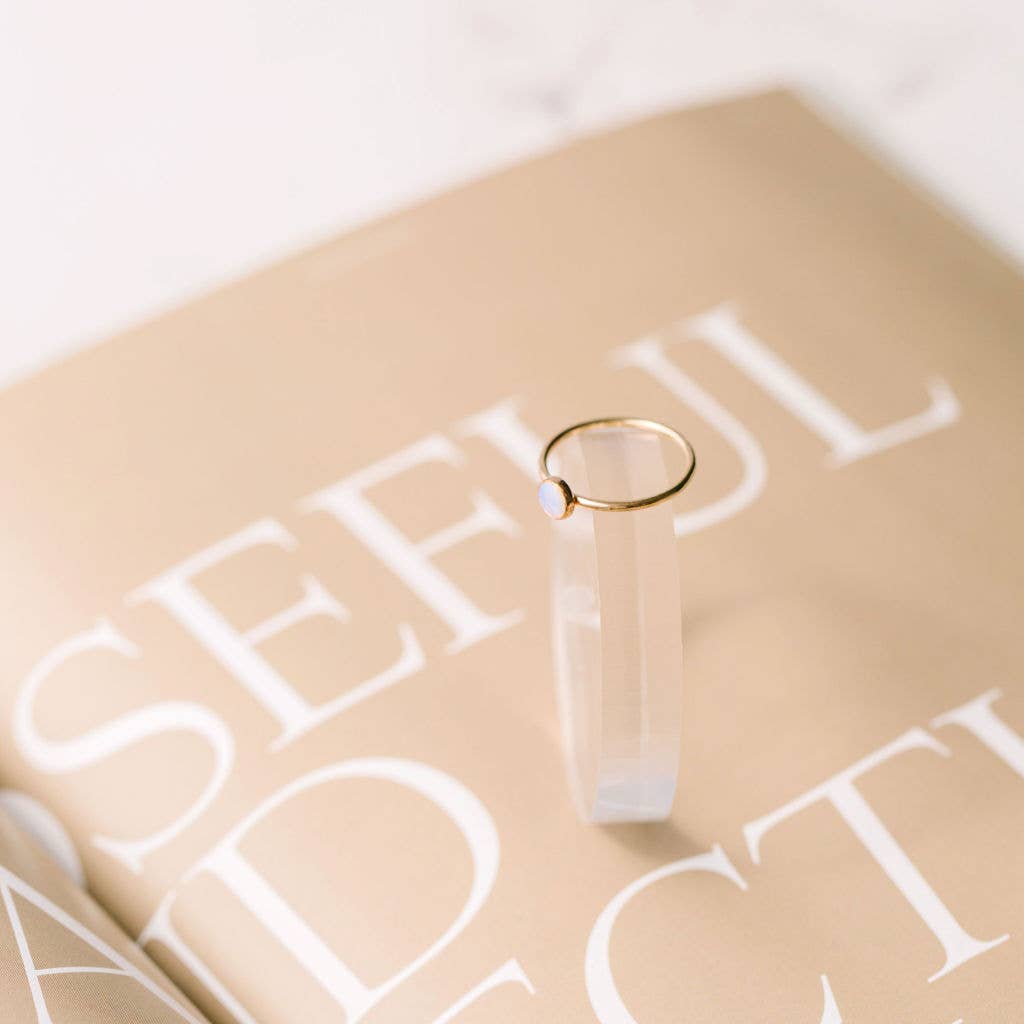 Opal Stackable Gold Ring