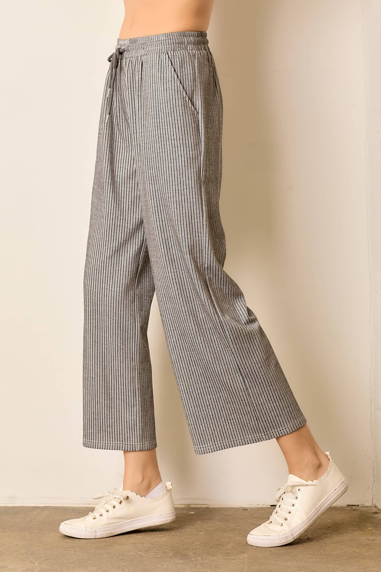 Charcoal Chic Ribbed Pants
