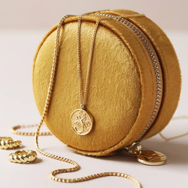 Mustard Velvet Jewelry Case