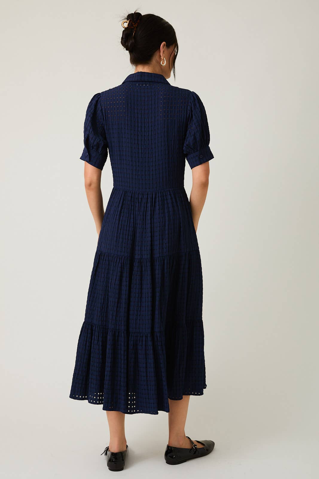 Carolina Checkered Button Down Midi Dress