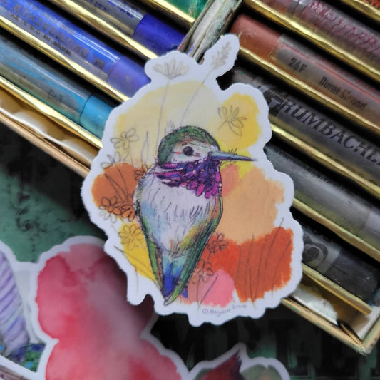 Marydean Draws Sticker - "Calliope Hummingbird"