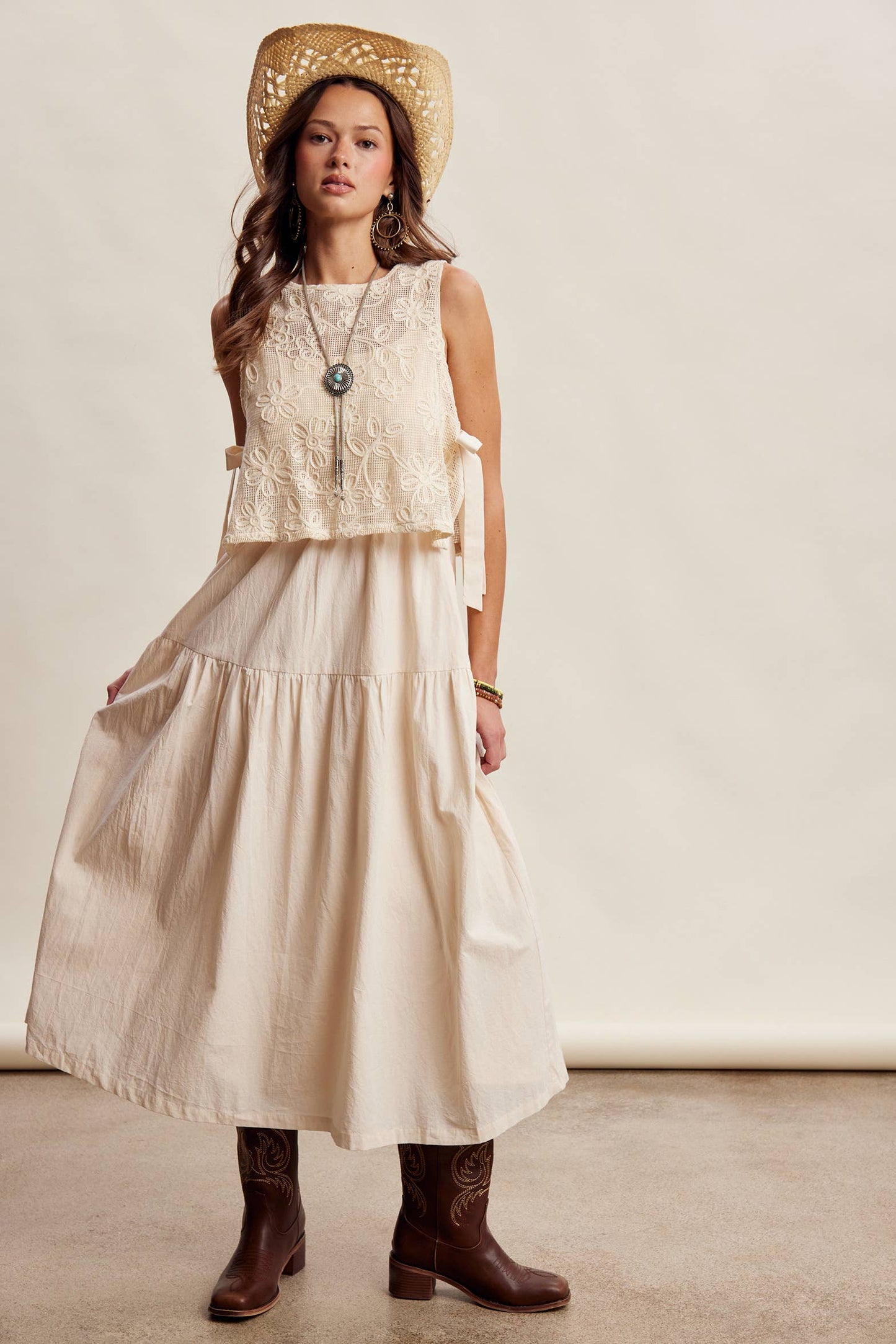 Willows Embroidered Lace Vest