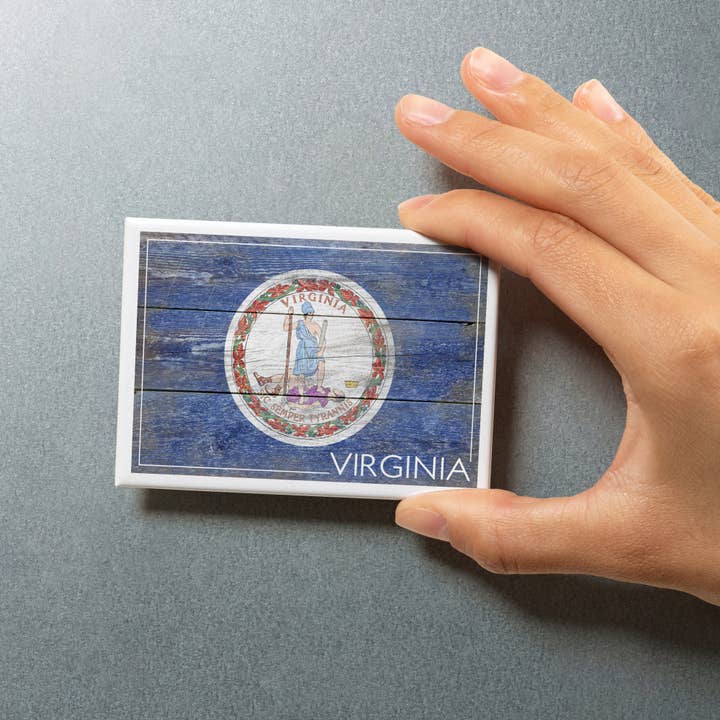 Rustic Virginia Flag Magnet