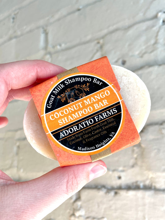 Coconut Mango Goat Milk Shampoo Bar - Adoratio Farms