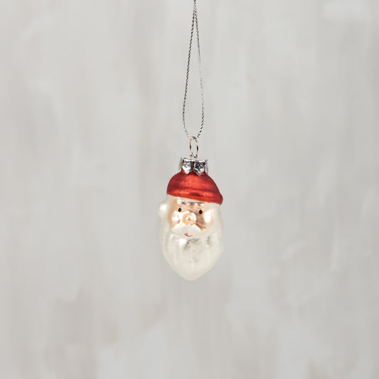 Throwback Glass Santa Ornament